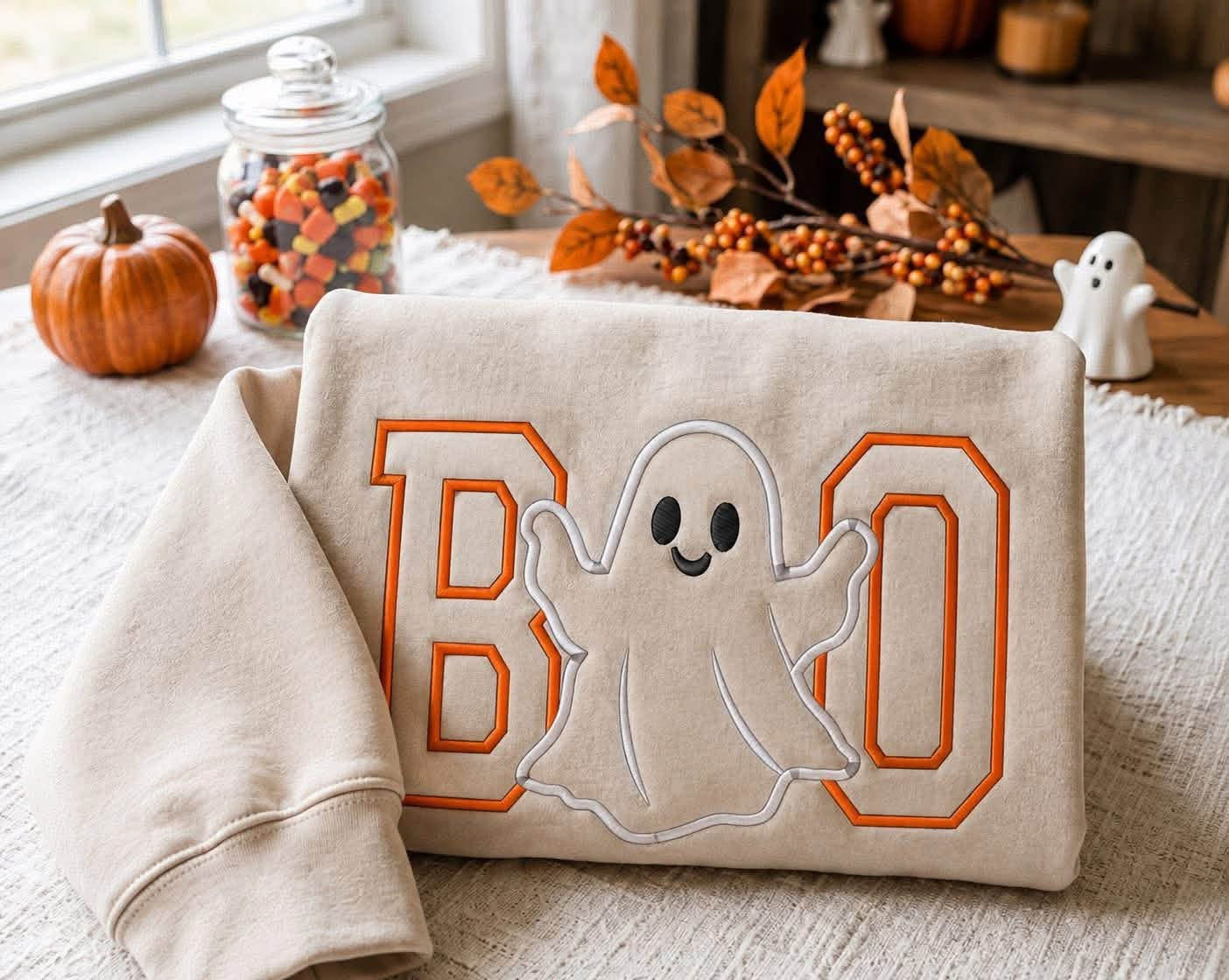 Full Chest Boo/Ghost Sweatshirt