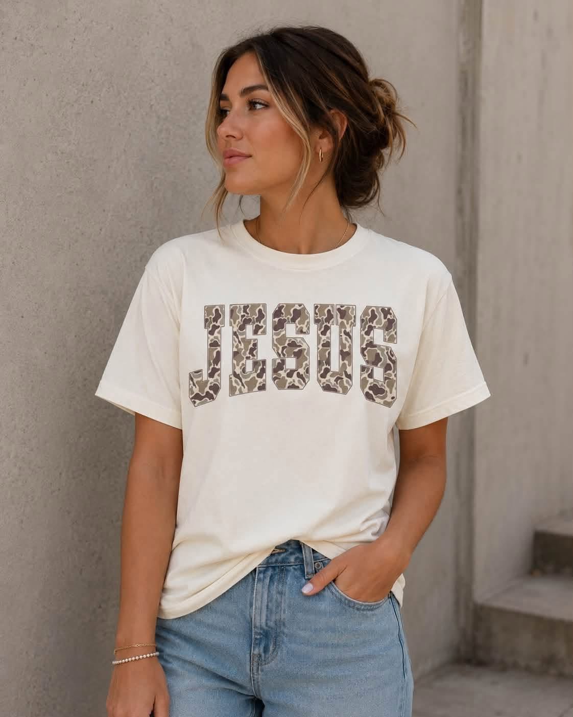 Camo Jesus Tee
