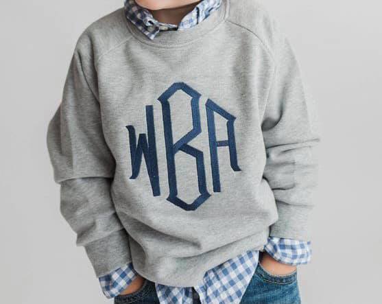 Monogrammed Kids Sweatshirt 