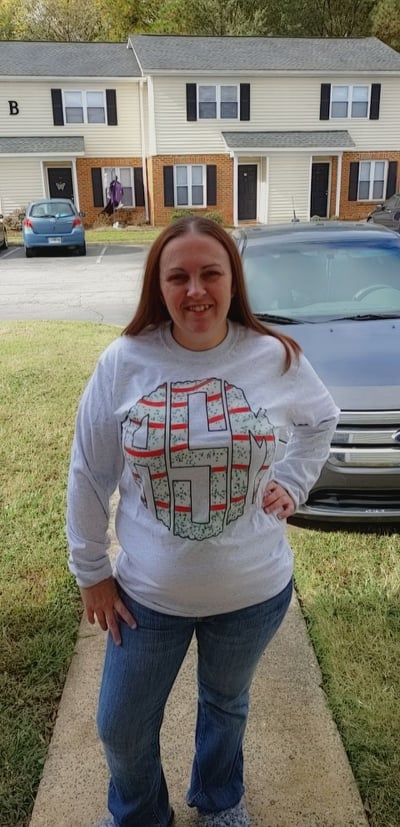 Monogrammed Christmas Tree Cake Long Sleeve Tee