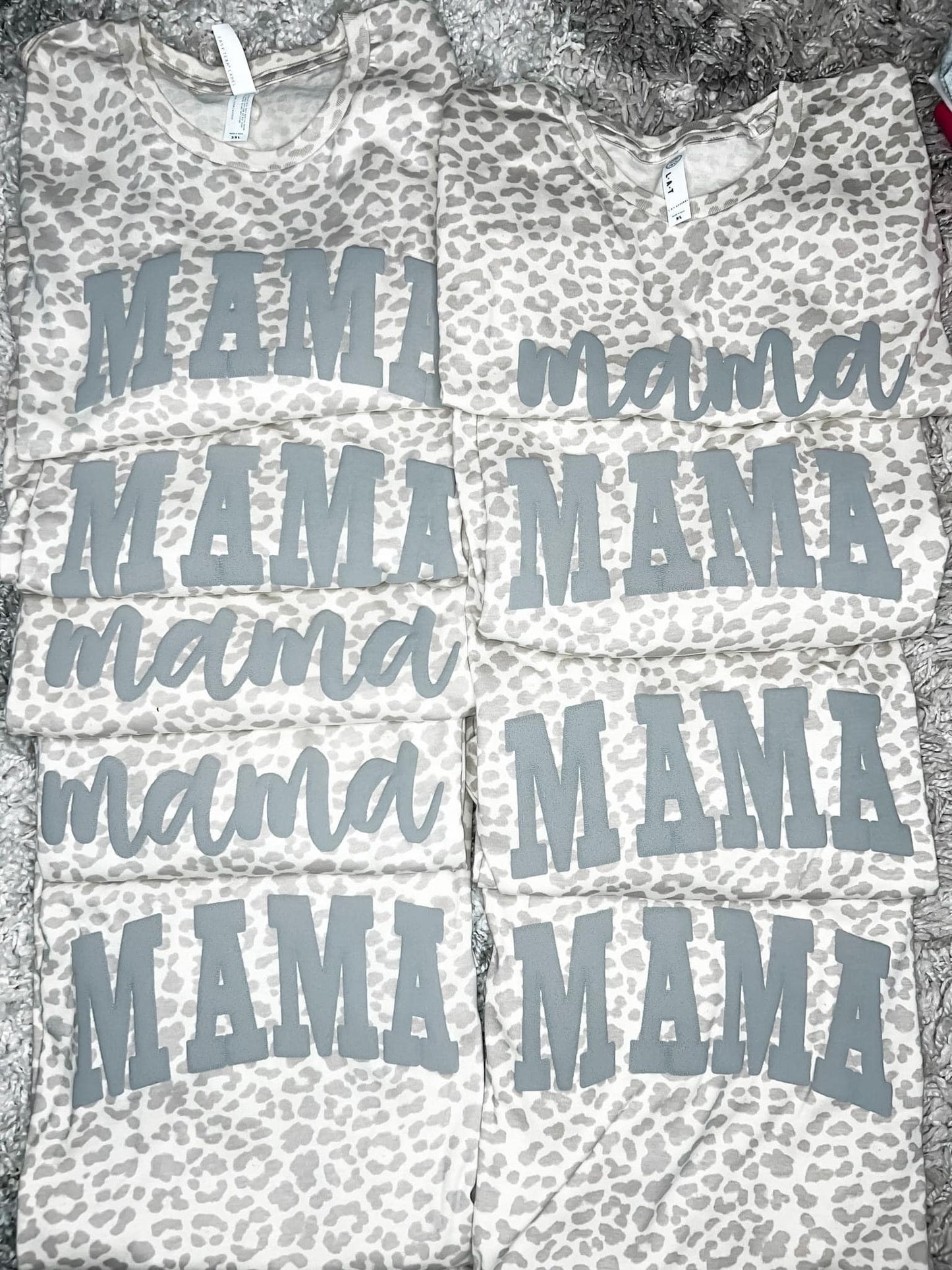 Natural Leopard Puff Print Tees