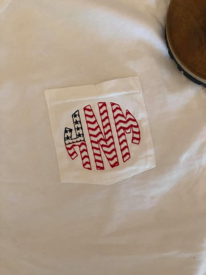 Monogrammed Flag Comfort Color Tee