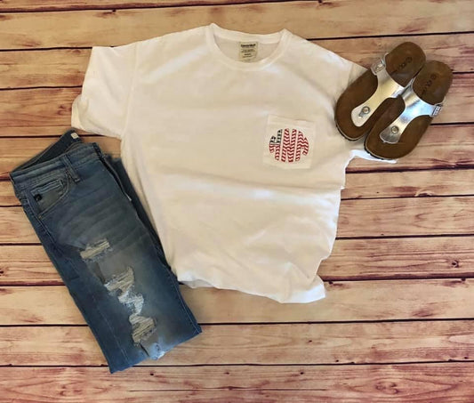 Monogrammed Flag Comfort Color Tee