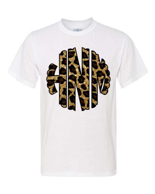 Glitter Cheetah Monogrammed Tee