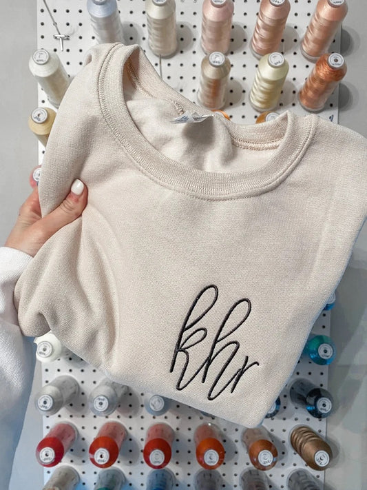 Monogrammed Crew Neck Sweatshirt