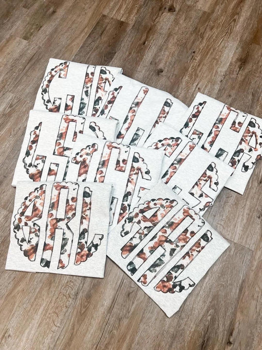 Cow Print Monogram Tee