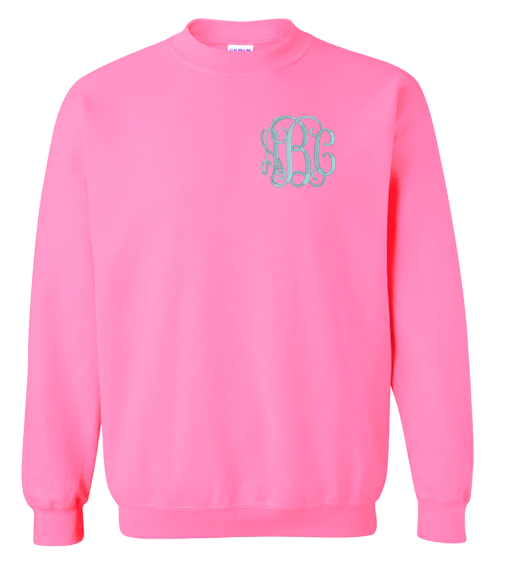 Neon Crewneck Monogrammed Sweatshirts