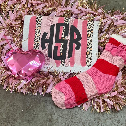 Valentines Brushstroke Monogram Tees