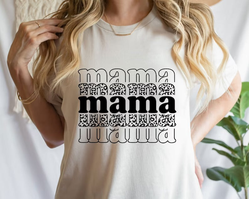 Black Leopard Mama Tee