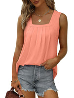 Ruched Square Neck Tank