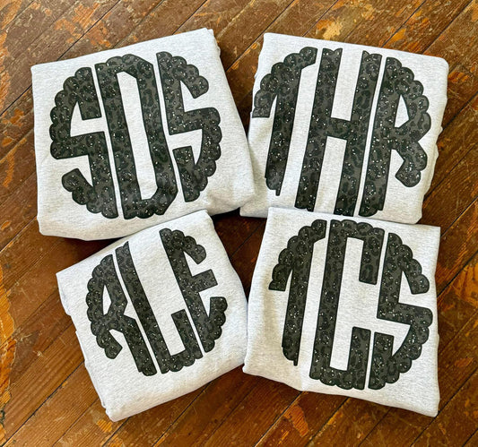 Black Leopard Monogram Transfer