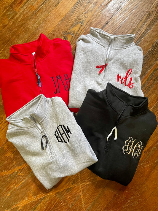Monogrammed Quarterzip