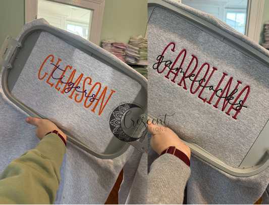 Carolina / Clemson Embroidered Sweatshirt