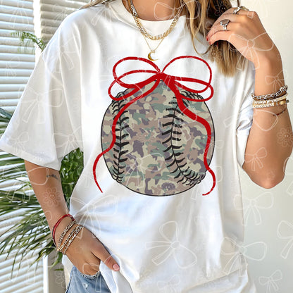 Baseball Camo Bow Tee