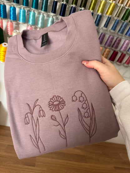 Embroidered Birth Month Flower tees
