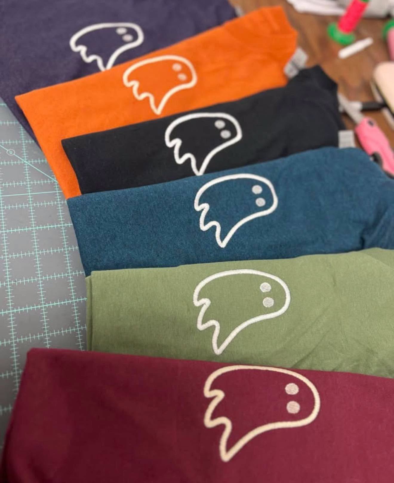 Ghost oR Pumpkin Embroidery Tees