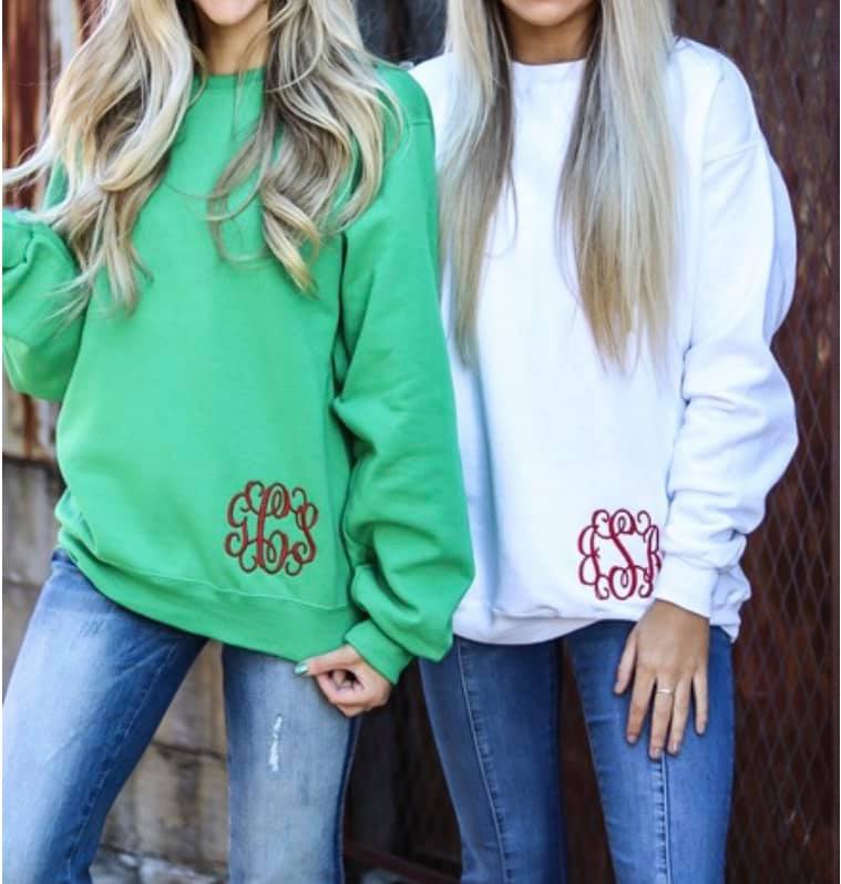 Monogrammed Crewneck Sweatshirts