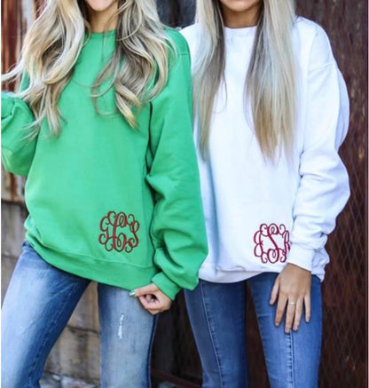 Monogrammed Crewneck Sweatshirts
