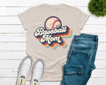 Retro Baseball/Softball Mom T-Shirt