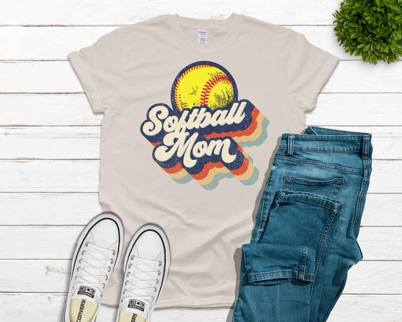 Retro Softball Mom T Shirt