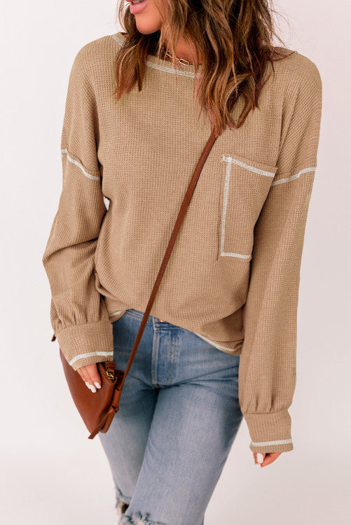 Oversized Waffle Knit Pullover